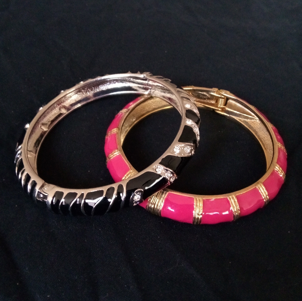 Cookie Lee Hinged Bangles Bracelet Lot Of 2